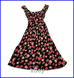 Vintage Betsey Johnson Floral Milkmaid Style Dress