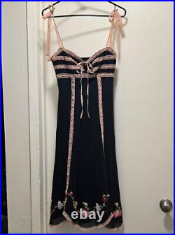 Vintage Betsey Johnson Mesh & Lace Floral Dress