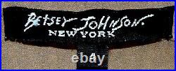 Vintage Betsey Johnson New York 90s Dress Pinstripe Slip Tea Coffee Size Small 4