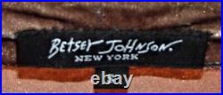 Vintage Betsey Johnson New York 90s Taupe Crushed Velvet Slip On Dress Sz Small