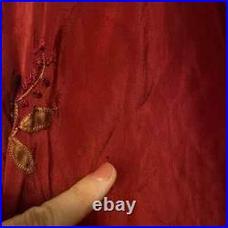 Vintage Betsey Johnson Red Slip With Flower Applique Dress