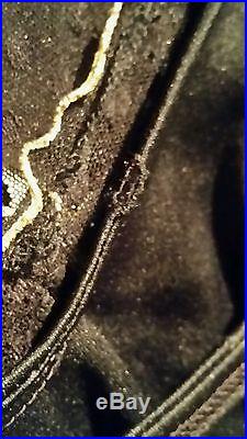 Vintage Betsey Johnson Sheer Mesh Dot Dress Gold Trim & Matching Under Slip S