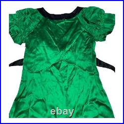 Vintage Betsey Johnson Silk Slip Dress Babydoll 90s Emerald Green Mini 0 y2k