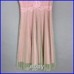 Vintage Betsey Johnson Slip Dress Lace Mesh NWT Fairycore Y2K Green Pink