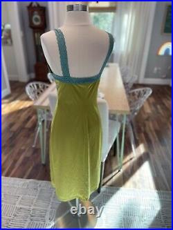 Vintage Betsey Johnson Slip dress Women's size medium green and blue