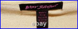 Vintage Betsey Johnson Sweater Dress Black Mod Sheath Knit Slip On Size Medium