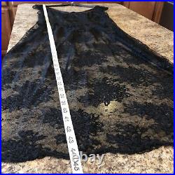 Vintage Betsey Johnson Sz 10 Sheer Lace Dress Floral Mesh Tie Back