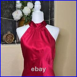 Vintage Betsey Johnson Tie Neck Satin Silk Slip Dress