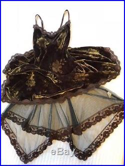 Vintage Betsey Johnson Velvet Slip Dress Ballet Witchy Gypsy Steampunk Goth