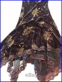 Vintage Betsey Johnson Velvet Slip Dress Ballet Witchy Gypsy Steampunk Goth