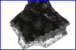Vintage Betsey Johnson Velvet Slip Dress Goth Lace Floral Gypsy Witch Prom 90's