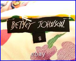 Vintage Betsey Johnson Y2K 90s White Garden Floral Long Maxi Slip Dress Sz Small
