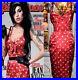 Vintage Betsey Johnson Y2K Amy Winehouse Red Polka Dot Silk Bodycon Slip Dress S