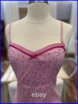 Vintage Betsey Johnson slip dress cotton womens size small pink