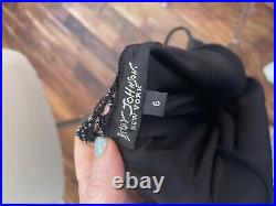 Vintage Betsy Johnson beaded velvet slip dress womens size 6 Black And Floral