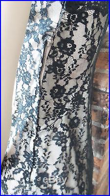 Vintage Black Lace Slip / Dress by Van Raalte Size 32