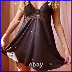 Vintage Black Lace slip Dress