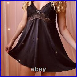 Vintage Black Lace slip Dress