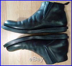 Vintage Black Leather Prada Flat Chelsea Slip On Ankle Boot Dress Hipster Shoes