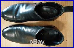 Vintage Black Leather Prada Flat Chelsea Slip On Ankle Boot Dress Hipster Shoes