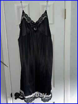 Vintage Black Satin Dress Slip Size 44