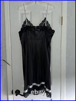 Vintage Black Satin Dress Slip Size 44