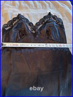 Vintage Black Satin Dress Slip Size 44