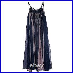 Vintage Black and Blush Mesh Overlay Slip Dress