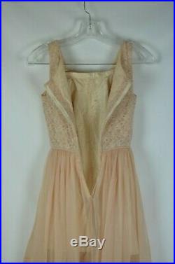 Vintage Blush Pink Floral Lace Dress with Slip Size Small