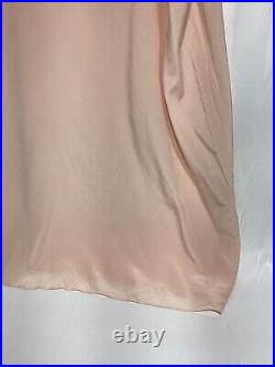 Vintage Boudoir Peach Silk Nightie Chemise Slip Dress French Seams 39 Bust