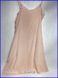 Vintage Boudoir Peach Silk Nightie Chemise Slip Dress French Seams 39 Bust