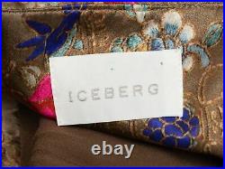 Vintage Brown & Multicolor Iceberg Silk Slip Dress 46