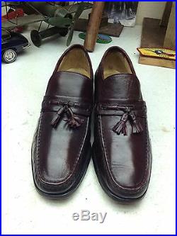 Vintage Burgundy Leather USA Slip On Tassle Loafer Power Driving Work Shoes 8m