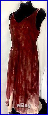 Vintage Burgundy Tie-Dye Slip Dress sz 38 (US M) Plastics Style! By Lexa Vonn