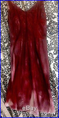 Vintage Burgundy Tie-Dye Slip Dress sz 38 (US M) Plastics Style! By Lexa Vonn