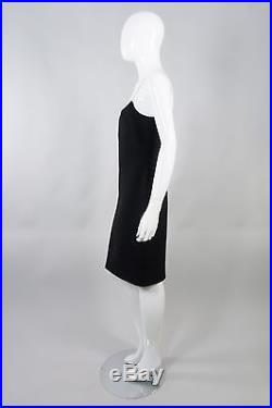 Vintage CAROLYNE ROEHM Wool Rhinestone Strap Slip Dress