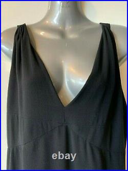 Vintage CHANEL France Authentic Black Crepe Long Dress Gown 38FR/10Aust/6 US