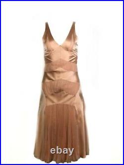 Vintage CHRISTIAN DIOR Boutique Pink Silk Slip Midi Dress Size 4