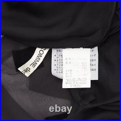 Vintage COMME DES GARCONS'92 black velvet square sheer hem slip dress S