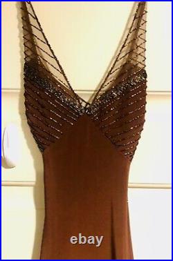 Vintage Cache Long Beaded Formal Dress Size 4