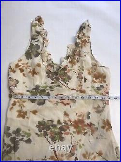 Vintage Cameo Floral Long Dress Size Small Made in USA 100% Rayon