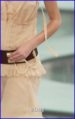Vintage Chanel SS02 Nude Pink Silk Chiffon Slip Dress FR44/UK16