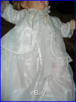 Vintage Christening Baptism Dress Crystal Pleated Slip Shoes Jacket Infant