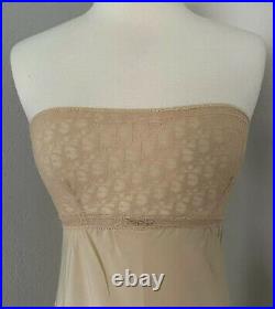 Vintage Christian Dior Beige Trotter Full Length Strapless Slip Dress-SZ 34