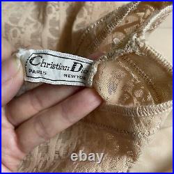 Vintage Christian Dior Beige Trotter Full Length Strapless Slip Dress-SZ 34
