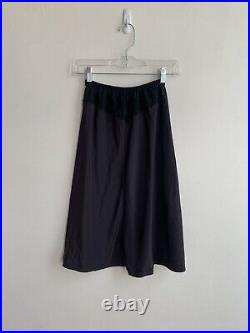 Vintage Christian Dior Black Monogram Lace Slip Skirt 1970s Lingerie Sz S