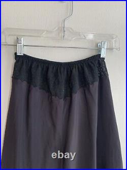 Vintage Christian Dior Black Monogram Lace Slip Skirt 1970s Lingerie Sz S