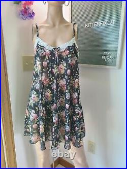 Vintage Christian Dior Floral Chiffon Slip Dress Size P (Sm)