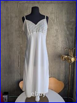 Vintage Christian Dior Trotter Oblique Logo Ivory Slip Dress Lingerie Sz 38