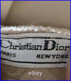 Vintage Christian Dior Trotter Oblique Logo Tan Nude Slip Dress Sz 32 Lingerie